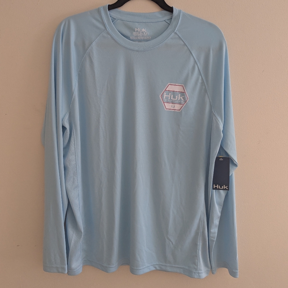 Huk Men's Light Blue Long Sleeve Shirt